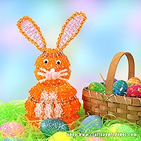 Beaded Easter Bunny Craft - Lighted Easter Bunny Craft - DIY Easter Bunny Decoration