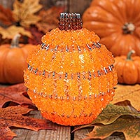 DIY Glowing Pumpkin - Beaded Pumpkin - Pumpkin Crafts