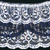 Gathered Lace Trim - Ruffled Lace Trim - White/navy/white - Frilly Lace - Lace Trim - Gathered Lace