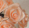 Satin Roses - Small Ribbon Roses - Peach - Satin Ribbon Roses - Floral Supplies