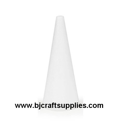 Floracraft Styrofoam Cone, 6 x 3 Inches, White