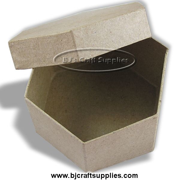 12 SHAPED PAPER MACHE GIFT BOXES & LIDS 6 DESIGNS HEART ROUND