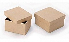 Square Paper Mache Boxes with Lids - Package of 4 Boxes 