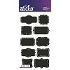 Sticko Label Stickers - Chalk Frames - Black - Chalkboard Stickers - Organization Labels - Chalk Frames - Label Stickers - 