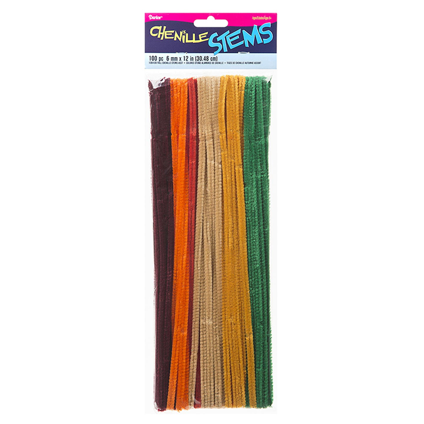 20 Pipe Cleaner Stems: 6mm Chenille Red (50)