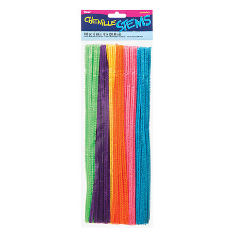 Light Blue Chenille Stem Pipe Cleaners, 6mm x 12 inch, 25 Pack