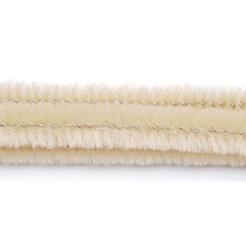 12 x 6mm Chenille Stems: White