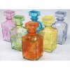 Glass Decanter With Glass Lid - Square - Turquoise - Glass Bottle - Decorative Bottles