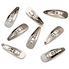 Snap On Hair Clips - Silver - 