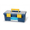 Plastic Organizer Box with 7 Compartment Organizer Top - Blue With Yellow - Bead Organizer - Bead Organizers