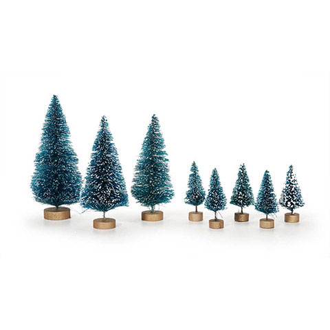 5 Pcs Artificial Mini Christmas Sisal Snow Frost Trees With