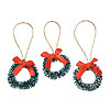 Mini Wreath Ornaments - Miniature Frosted Sisal Wreaths - Mini Sisal Wreaths