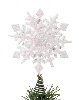 Snowflake Tree Topper - White With Irid. Glitter - Tree Toppers - Christmas Tree Top