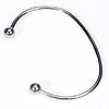 Twist End Bangle Bracelet - Bright Silver - 