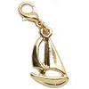 Lobster Clasp Charm - Sailboat - Gold - Jewelry Charm