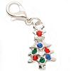 Lobster Clasp Charm - Xmas Tree - Silver - Jewelry Charm