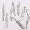 Cast Metal Feather Charms - Silver - Feather Beads