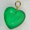 Heart Charms - Green Tr - Jewelry Findings