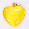 Fiber Optic Heart Charm - YELLOW - Jewelry Findings