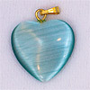 Fiber Optic Heart Charm - AQUA - Jewelry Findings