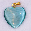 Fiber Optic Heart Charm - AQUA - Jewelry Findings - 