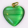 Fiber Optic Heart Charm - Green - Jewelry Findings