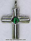 Birthstone Cross Pendants - MAY - EMERALD - Birthstone Cross Charms - 