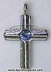 Birthstone Cross Pendants - SEPTEMBER - SAPPHIRE - Birthstone Cross Charms - 