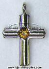 Birthstone Cross Pendants - November - Topaz - Birthstone Cross Charms