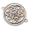 Round Ornate Jewelry Connectors - Silver - Bracelet Connectors - Jewelry Spacers