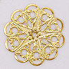 Aluminum Flat Round Filigree - Gold - Aluminum Filigree Round - 