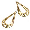 Filigree Jewelry Findings - Filigree Earring Findings - Gold - Earring Findings - Teardrop Earring Findings