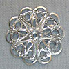 Aluminum Flat Round Filigree - SILVER - Jewelry Making Supplies - Jewelry Making Supplies - 