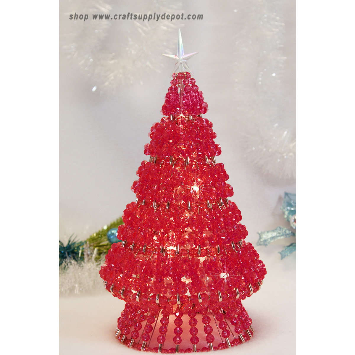 Beaded Christmas Tree Kits - Beaded Safety Pin Christmas Tree