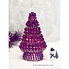 Beaded Safety Pin Christmas Tree Kit - Purple Tree / Gold Pins - Beaded Christmas Tree Kit - Beaded Christmas Tree