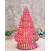 Beaded Safety Pin Christmas Tree Kit - Pink Tree / Gold Pins - Beaded Christmas Tree Kit - Beaded Christmas Tree