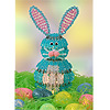 Beaded Easter Bunny Kit - Lighted Easter Bunny Decoration - Aqua Bunny - Beaded Safety Pin Bunny