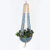 Beaded Plant Hanger - Champagne & Turquoise - Beading Pattern - Craft Project - Beaded Tissue Box Instructions