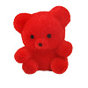 Miniature Flocked Bears - Red - Flocked Miniature Red Bears