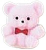 Miniature Flocked Bears - Pink - Flocked Bears