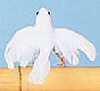 Feathered White Dove w/ Open Wings - White - Feathered White Dove w/open wings