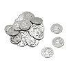 Aluminum Coin Charms - Silver - Costume Coins - Craft Coins