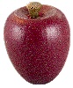 Painted Wooden Apple with Stem - Dark Red - Wooden Apple