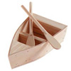 Mini Wooden Boat with Oars - Unfinished - Miniature Wooden Row Boat