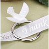 White Dove on Silver Ring - Plastic White Doves - Bridal Shower Decorations