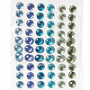 Stick on Round Faceted Rhinestone - Blues / Greens - Rhinestones - Sticky Back Rhinestones - Adhesive Gems