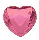 Flatback Rhinestone Hearts - DK PINK - Rhinestone Hearts - Faceted Rhinestone Hearts - Acrylic Heart Rhinestones
