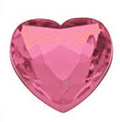 Flatback Rhinestone Hearts - Dk Pink - Rhinestone Hearts - Faceted Rhinestone Hearts - Acrylic Heart Rhinestones