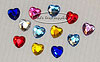 Flatback Rhinestone Hearts - ASSORTED - Rhinestone Hearts - Faceted Rhinestone Hearts - Acrylic Heart Rhinestones