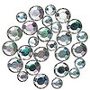 Round Faceted Rhinestones - Crystal Ab - Round Acrylic Faceted Rhinestones - Round Top Faceted Flat Back Rhinestones